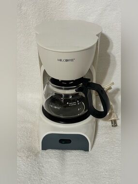 MR. COFFEE White Drip Coffee Maker with Glass Carafe